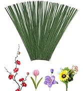 100 PCS FIVEIZERO 26 Gauge Green Floral Wire Stems for Artificial Flower Making,Florist Wire,Flow...