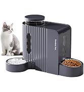 Gardner Pet Automatic Gravity Cat Food Feeder and Water Dispenser Stainless Steel Two-in-One Set ...