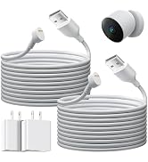 2 Pack 25Ft/7.5m Power Cable Compatible with Google Nest Cam Outdoor or Indoor, Battery(2nd Gen),...