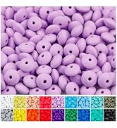 180Pcs FIVEIZERO Silicone Lentil Beads Bulk, 12mm Silicone Abacus Focal Beads Silicone Beads Bulk...
