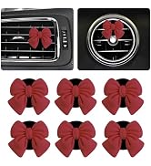 6PCS Red Bow Car Vent Clips,Cute and Stylish Cars Air Vents Clips Car Decor for Vertical or Horiz...