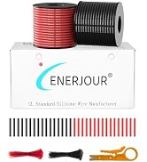 ENERJOUR 14 Gauge 2 Colors Silicone Wire 50FT Each Spool, 14 AWG Ultra Flexible Silicone Stranded...