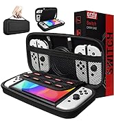 Orzly Carry Case Compatible with Nintendo Switch and New Switch OLED Console - Black Protective H...