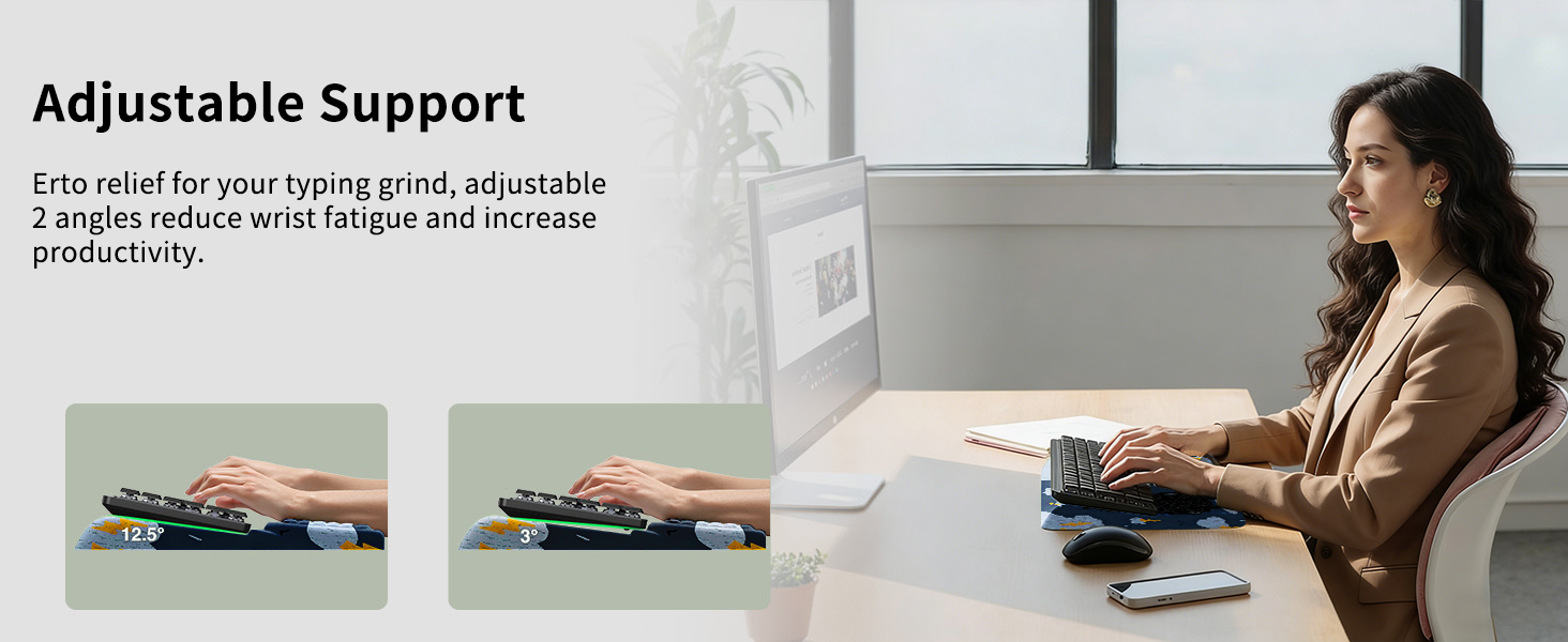 2 in 1 Ergo Comfy Keyboard Pad with Wrist Support —— Where Health Meets Comfy