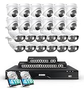 ZOSI 32CH 4K PoE Security Camera System, 24pcs 8MP Outdoor Indoor IP Cameras, Face Person Vehicle...