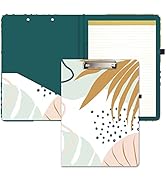 Hongri Clipboard Folio with Refillable Lined Notepad and Interior Storage Pocket for Students, Cl...