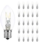 25 Pack C7 Christmas Light Bulbs Nightlight Bulb Vintage Clear Replacement Bulbs for Christmas Vi...