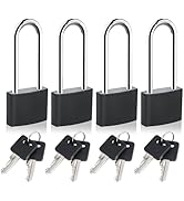 DELSWIN Covered Aluminum Lock, 2-1/2 Inch Long Shackle Locker Lock with 8 Keys, Weatherproof Padl...