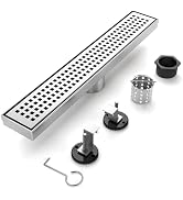 EBYTE 12in Shower Drain, 304 Stainless Steel,Brushed Nickel,Adjustable Feet | Linear Shower Drain...
