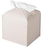 Tissue Box Cover PU Leather Square Tissue Holder Facial Paper Organizer Dispenser for Bathroom Co...