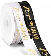 KINGLAKE 2 Rolls Graduation Ribbon - 3/8 Inch x 20 Yards Congrats Grad Ribbon 2026 Congratulation...
