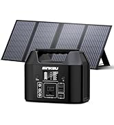 SinKeu 122.8Wh Portable Power Station with 60W Solar Panel, LiFePO4 Battery Solar Generator for H...