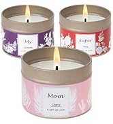 Mothers Day Candles Gifts for Mom, 3 Pack 2.6 oz Natural Soy Aromatherapy Candles Set, My Super M...