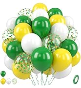 Paready Green and Yellow Balloons, 50 Pcs Yellow Green Confetti Balloons, 12 Inch Dark Green Yell...