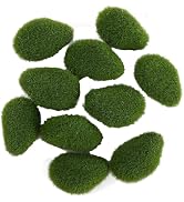 10Pcs Green Artificial Moss Rocks Decorative,Green Moss Covered Stones,Fake Moss Decor Green Moss...