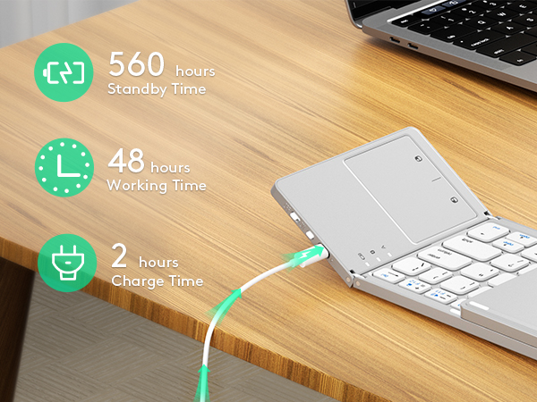 Rechargeable folding keyboard