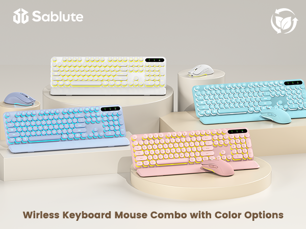 Glowing Pink Backlit Wireless Keyboard and Mouse Combo with Detachable Wrist Rest