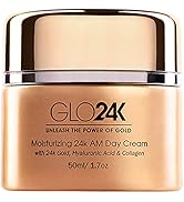 GLO24K Moisturizer Face Cream with 24K Gold, Vitamins – Collagen Retinol Hyaluronic Acid – Hyalur...