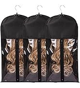 Wig Bags Storage With Hanger- 3PCS Hair Extensions Storage Bag Hair Hangers For Extensions Hairpi...