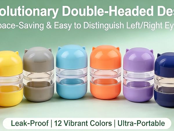Cylindrical Double-Headed Contact Lens Case
