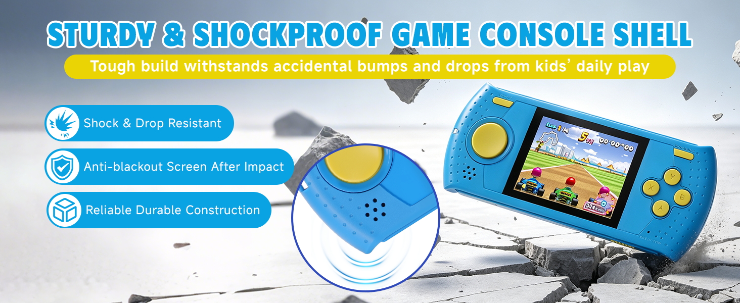 Sturdy and shock-resistant gaming console
