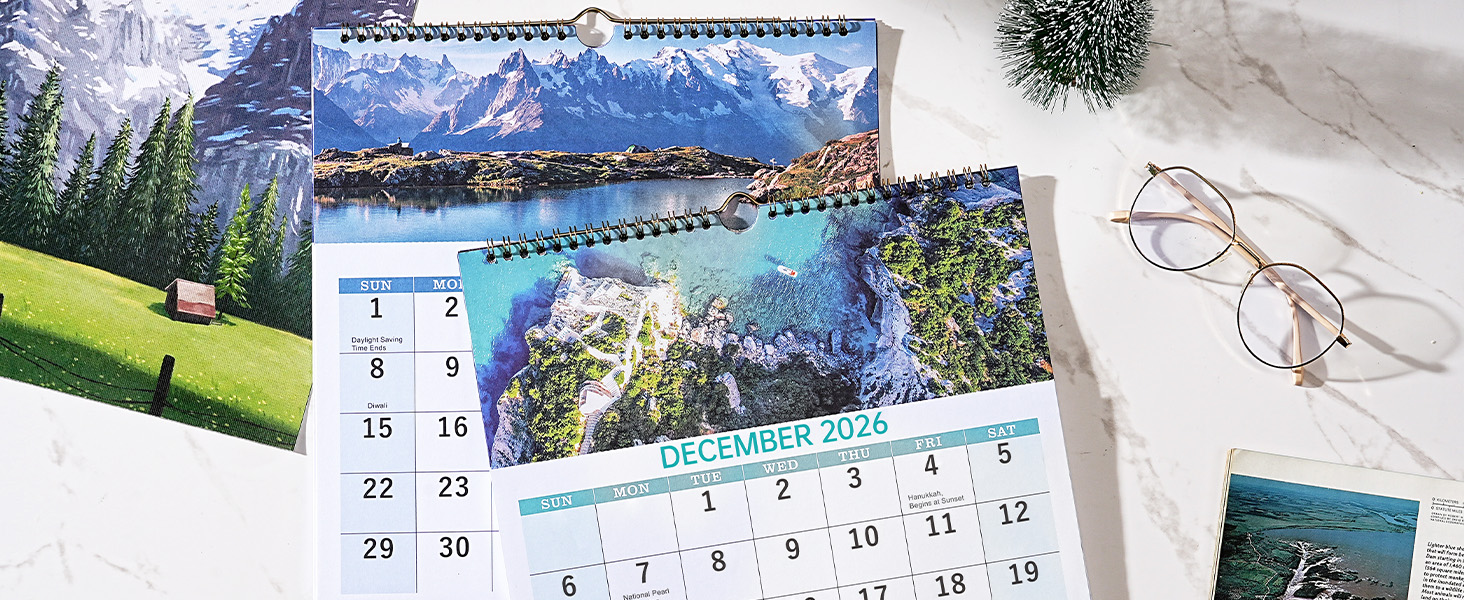 2027 Calendar, 3-Month Wall Calendar Vertical, Dec 2026 - Jan 2028 Wall Planner