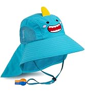 Kids Sun Hat UPF 50+ Boy Girl Protection Hat Wide Brim Beach Hats with Mesh and Adjustable Chin S...
