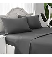 ILAVANDE Grey Queen Sheets Set 4 Piece,Hotel Luxury Super Soft 1800 Series Microfiber Queen Bed S...