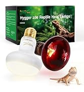Reptile Heat Lamp Bulbs, 2 Pack 100W Red Night Light Day Turtle Basking Bulb Bearded Dragon Tank ...