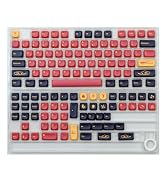 YMKPVR KBDiy Red Samurai Keycaps 60 Percent KOA Profile,Five Sides Dye-Sublimation PBT Retro Cust...
