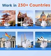 2000W Voltage Converter US to Europe for Hair Dryers, 7-in-1 220V to 110V Converter for European ...