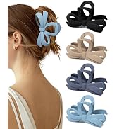 ACECHA 4 Pack Cute Bow Claw Clip for Women, Strong Hold Matte Hair Clips Bows for Thick and Thin ...