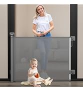 Babepai Baby Gate for Stairs No Drill, Punch Free Retractable Baby Gates Extends to 54" Wide 34" ...
