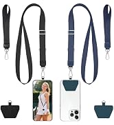 takyu Phone Lanyard, 2 Pack Adjustable Anti-Drop Neck/Wrist Strap with 2 PcsTether Patches, Secur...