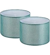 PATIKIL Drum Lamp Shades Set of 2, 13"x13"x9" Linen Round Lamp Shade for Table Lamps Easy Assembl...