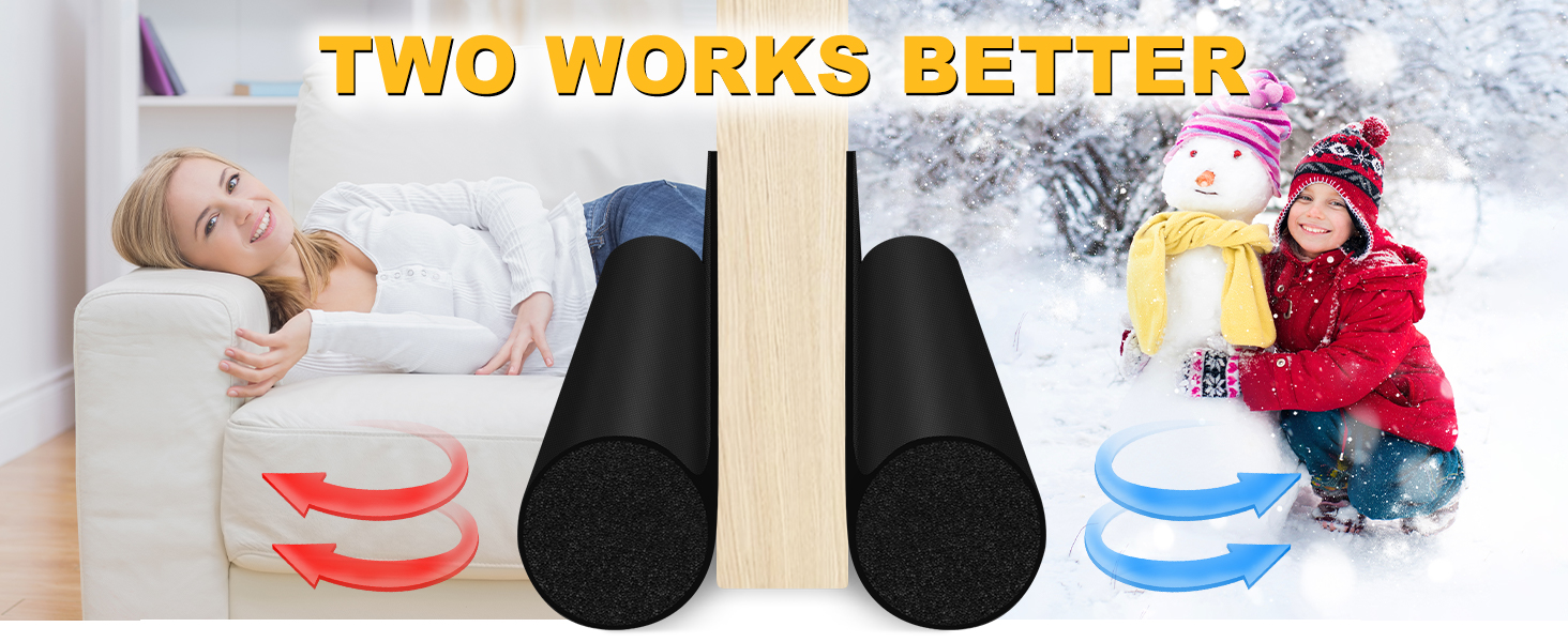 door draft stopper 2 pack