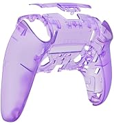 eXtremeRate Custom Back Housing Bottom Shell Compatible with ps5 Edge Controller, Clear Atomic Pu...