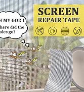 ACEBON Window Screen Repair Kit Tape, 2x80'' Strong Adhesive & Waterproof Fiberglass Covering Mes...