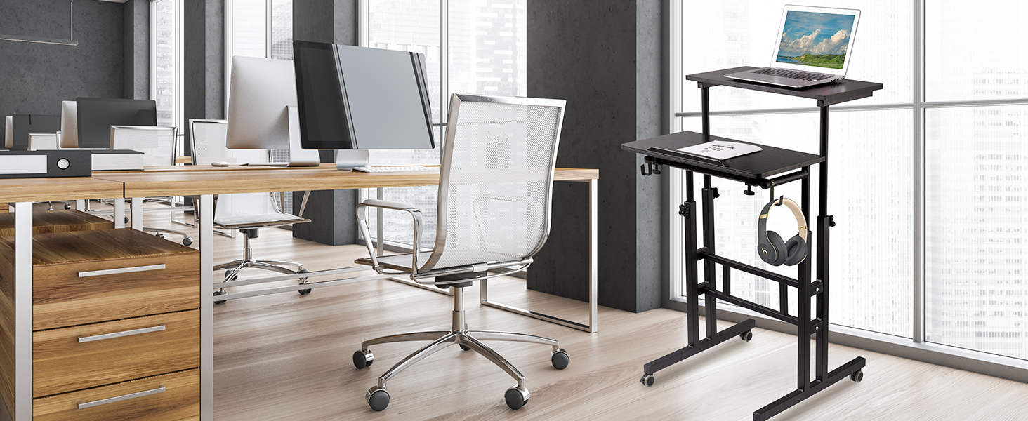 Rolling Desk Laptop Cart