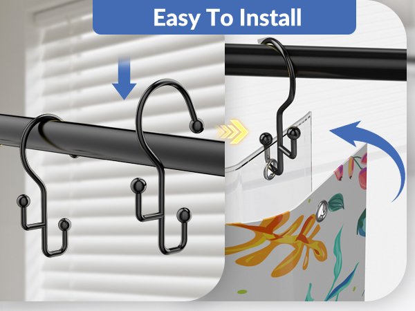 metal shower curtain hooks