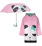 Kids Umbrella & Raincoat for Girls and Boys Set - Toddler Umbrella for Kids - Rain Coats for Boys...