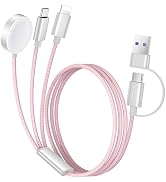 Temdan for Apple Watch Charger,3 in 2 USB C Cable for iPhone 16 Charger/Type C/Lightning Multi Ch...