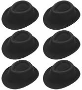 Abaodam Handmade Small Wide Brim Doll Fedoras: 6pcs Felt Hats with Flat Tops for Art and Crafts D...