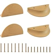 MOROBOR Half Moon Drawer Handles, 4PCS Wooden Semi Circle Pulls Beech Wood Large Wardrobe Drawer ...