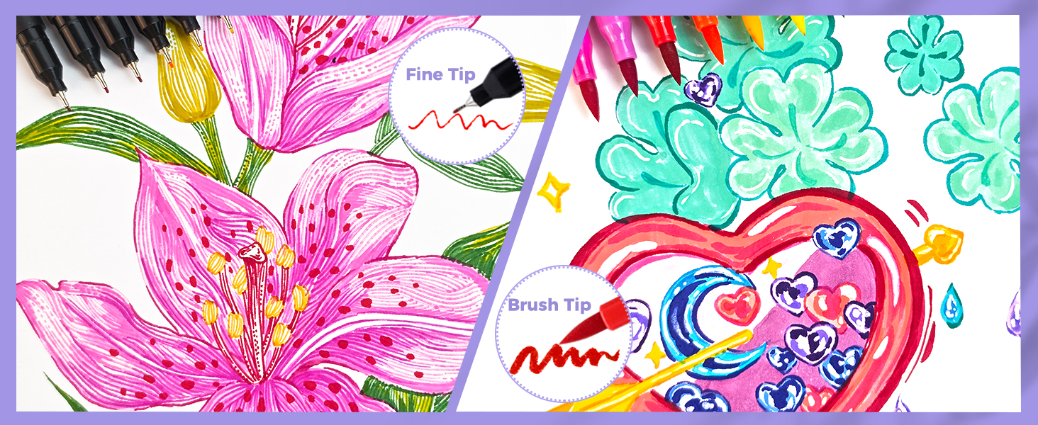 Dual-Tip Watercolor Pens Set