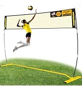 MangoStar Volleyball Net, 12FT Portable Volleyball Net for Backyard Beach, Adjustable Height, Fre...