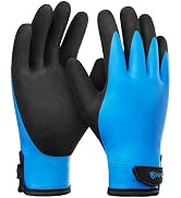 KAYGO Winter Waterproof Thermal Work Gloves, Double Latex Coated, Insulated Warm Liner For Cold W...