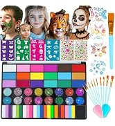 Face Painting Kit for Kids, 42 Colors Professional Face Paint Makeup Kit Non-Toxic Water Activate...