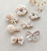 Cherssy Boutique Baby Hair Bow Clips, 16 Pcs Tiny Floral Baby Barrettes Fully Lined Alligator Cli...