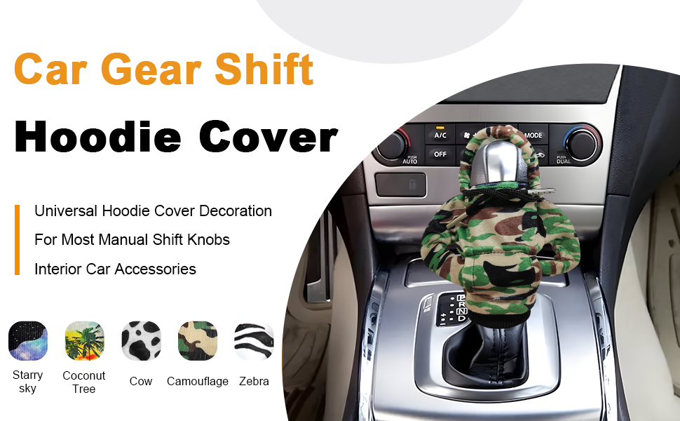 Universal Hoodie Cover Decoration For Most Manual Shift Knobs Interior Car Accessories.